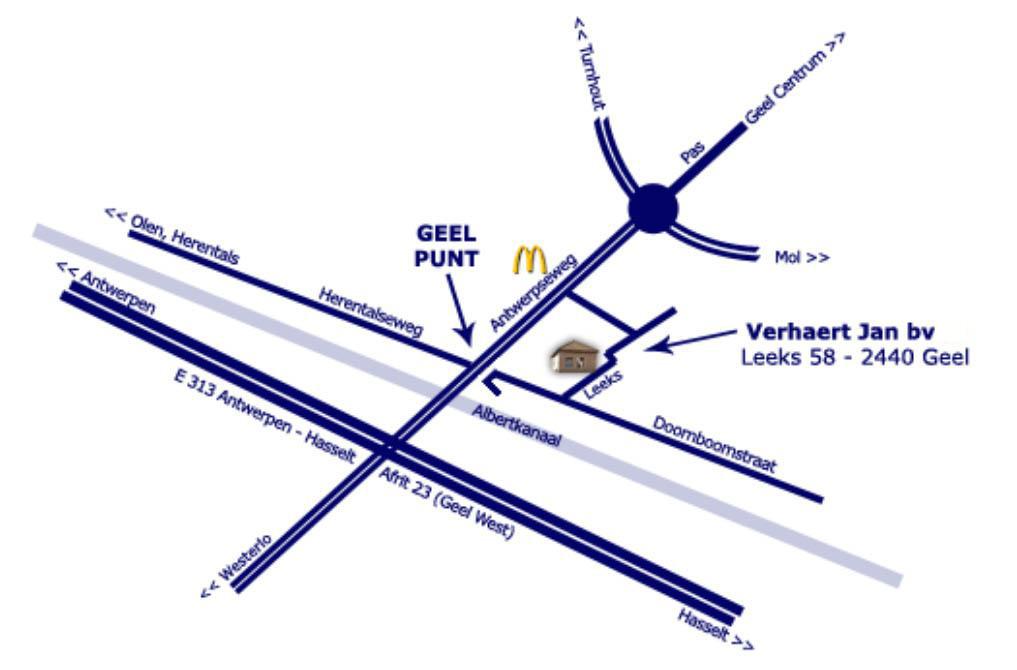 routeplan Jan Verhaert verzekeringen Geel